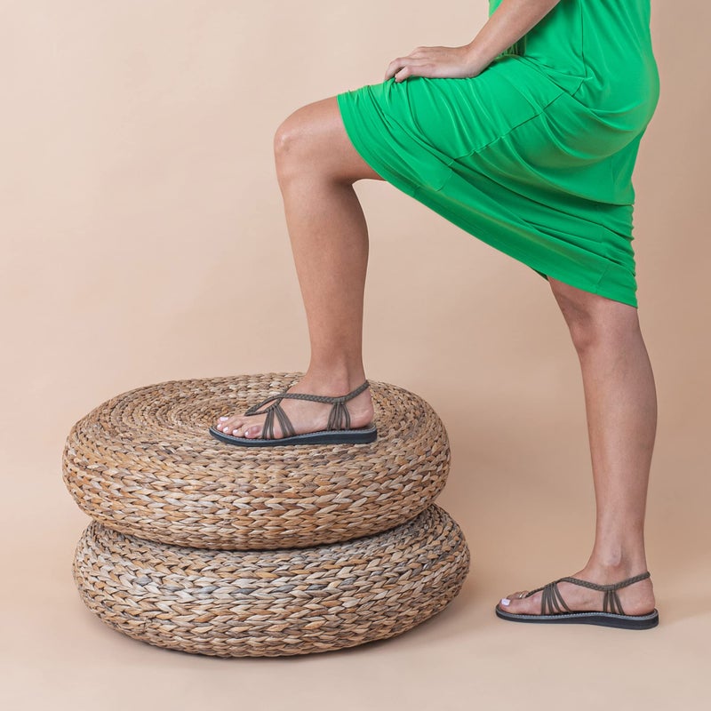 Plaka Seashell Flat Summer Sandals for Women | Perfect for the Beach, Walking & Dressy Occasions | Taupe | Size 10 - Image 5